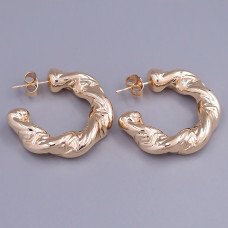 Сережки-гвоздики ХР. Позолота 18К. Діаметр: 32 мм. Ширина: 8 мм.