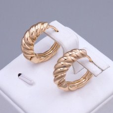 Сережки ХР. Позолота 18К. Діаметр: 19 мм. Ширина: 6 мм.