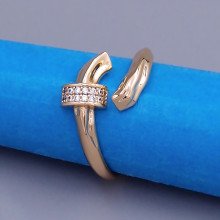 Каблучка XР. Позолота 18К. Камені: білий циркон. Є: 16р