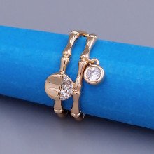 Каблучка XР. Позолота 18К. Камені: білий циркон. Є: 16р