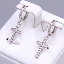 Сережки ХР. Родій. Довжина: 28 мм. Ширина: 9 мм.