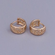 Сережки ХР. Позолота 18К. Діаметр: 12 мм. Ширина: 7 мм.