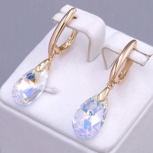 Сережки XР. Позолота 18К. Камені: Swarovski. Довжина: 38 мм. Ширина: 10 мм.