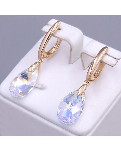 Сережки XР. Позолота 18К. Камені: Swarovski. Довжина: 38 мм. Ширина: 10 мм.