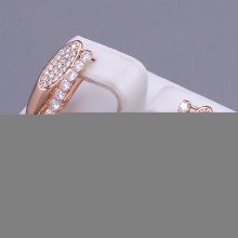 Сережки XР. Позолота ЧВ. Камені: білий циркон. Довжина: 17 мм. Ширина: 6 мм.