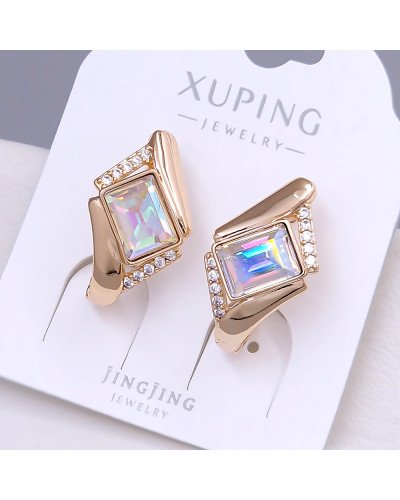 Сережки XР. Позолота 18К. Камені: Swarovski бензинового кольору та циркон. Довжина: 20 мм. Ширина: 12 мм.