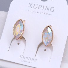 Сережки XР. Позолота 18К. Камені: Swarovski бензинового кольору. Довжина: 16 мм. Ширина: 8 мм.