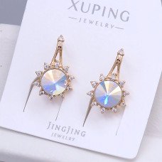 Сережки XР. Позолота 18К. Камені: Swarovski бензинового кольору та циркон. Довжина: 19 мм. Ширина: 11 мм.