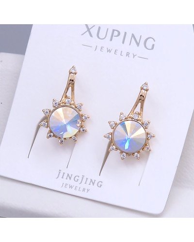 Сережки XР. Позолота 18К. Камені: Swarovski бензинового кольору та циркон. Довжина: 19 мм. Ширина: 11 мм.