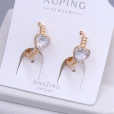 Сережки XР. Позолота 18К. Камені: Swarovski білого кольору. Діаметр: 15 мм. Ширина: 6 мм