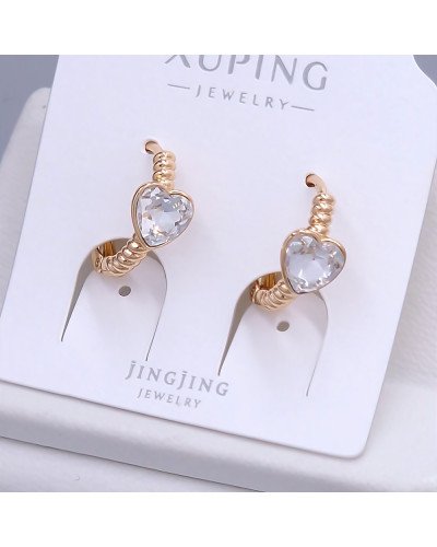 Сережки XР. Позолота 18К. Камені: Swarovski білого кольору. Діаметр: 15 мм. Ширина: 6 мм