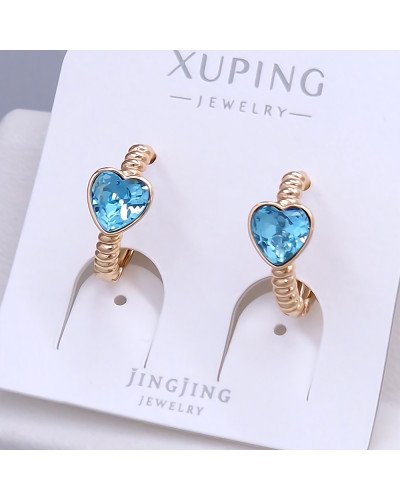Сережки XР. Позолота 18К. Камені: Swarovski блакитного кольору. Діаметр: 15 мм. Ширина: 6 мм