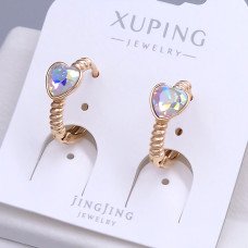 Сережки XР. Позолота 18К. Камені: Swarovski бензинового кольору. Діаметр: 15 мм. Ширина: 6 мм