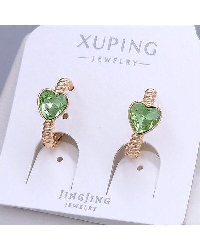 Сережки XР. Позолота 18К. Камені: Swarovski оливкового кольору. Діаметр: 15 мм. Ширина: 6 мм