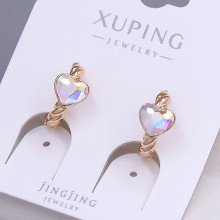 Сережки XР. Позолота 18К. Камені: Swarovski бензинового кольору. Діаметр: 13 мм. Ширина: 7 мм
