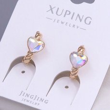 Сережки XР. Позолота 18К. Камені: Swarovski бензинового кольору. Діаметр: 13 мм. Ширина: 7 мм