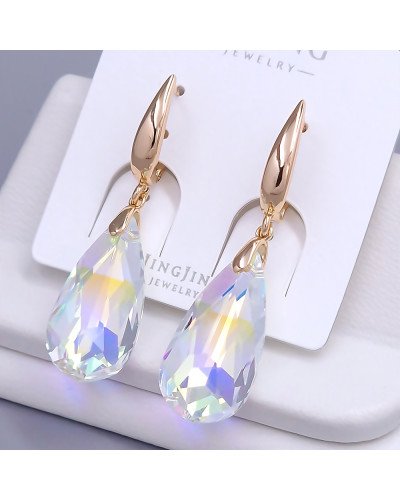 Сережки XР. Позолота 18К. Камені: Swarovski бензинового кольору. Довжина: 45 мм. Ширина: 12 мм