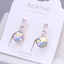 Сережки XР. Позолота 18К. Камені: Swarovski бензинового кольору та циркон. Довжина: 20 мм. Ширина: 8 мм.