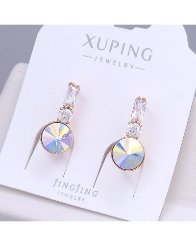 Сережки XР. Позолота 18К. Камені: Swarovski бензинового кольору та циркон. Довжина: 20 мм. Ширина: 8 мм.