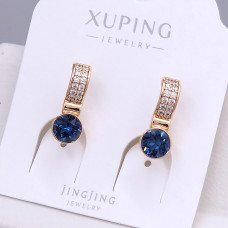 Сережки XР. Позолота 18К. Камені: Swarovski та циркон. Довжина: 18 мм. Ширина: 6 мм.