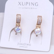 Сережки XР. Позолота 18К. Камені: Swarovski бензинового та циркон. Довжина: 18 мм. Ширина: 6 мм.