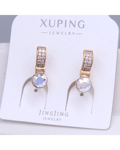 Сережки XР. Позолота 18К. Камені: Swarovski бензинового та циркон. Довжина: 18 мм. Ширина: 6 мм.