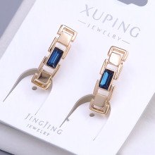 Сережки XР. Позолота 18К. Камені: Swarovski темно-синього кольору. Довжина: 18 мм. Ширина: 5 мм.