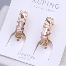 Сережки XР. Позолота 18К. Камені: Swarovski бензинового кольору. Довжина: 18 мм. Ширина: 5 мм.