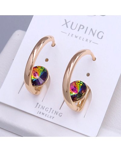 Сережки XР. Позолота 18К. Камені: містичний Swarovski. Довжина: 23 мм. Ширина: 9 мм.