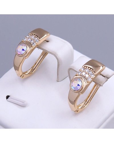 Сережки XР. Позолота 18К. Камені: Swarovski бензинового кольору та циркон. Довжина: 20 мм. Ширина: 7 мм.
