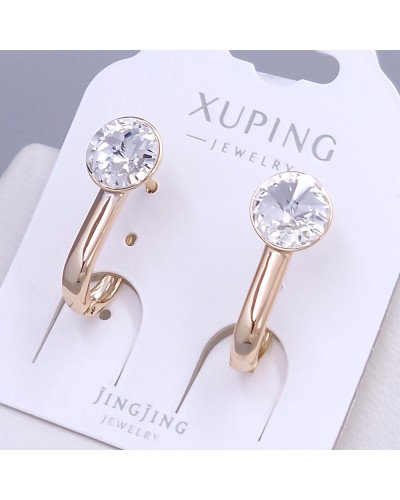 Сережки XР. Позолота 18К. Камені: Swarovski білого кольору. Довжина: 22 мм. Ширина: 9 мм.