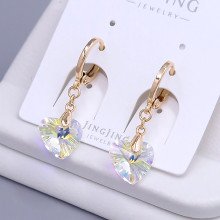 Сережки XР. Позолота 18К. Камені: Swarovski бензинового кольору. Довжина: 26 мм. Ширина: 10 мм.