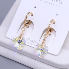Сережки XР. Позолота 18К. Камені: Swarovski бензинового кольору. Довжина: 26 мм. Ширина: 10 мм.