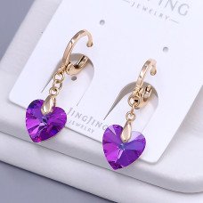 Сережки XР. Позолота 18К. Камені: Swarovski рожевий хамелеон. Довжина: 22 мм. Ширина: 9 мм.