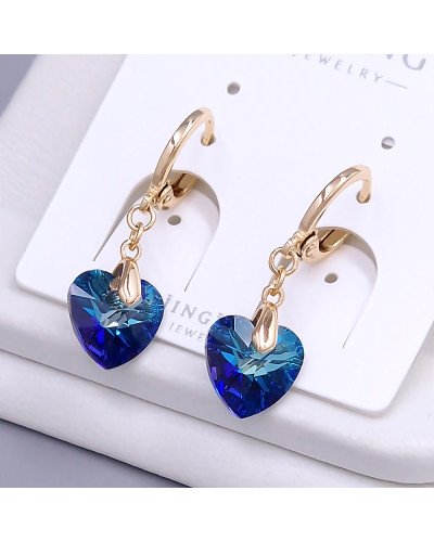 Сережки XР. Позолота 18К. Камені: Swarovski синій хамелеон. Довжина: 22 мм. Ширина: 9 мм.