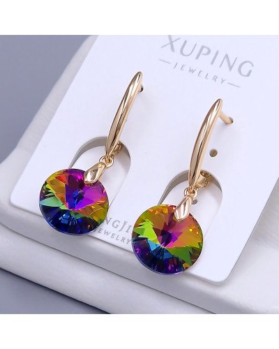 Сережки XР. Позолота 18К. Камені: Swarovski хамелеон. Довжина: 33 мм. Ширина: 12 мм.