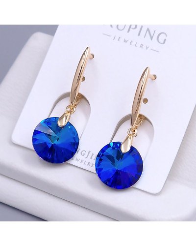 Сережки XР. Позолота 18К. Камені: Swarovski синій хамелеон. Довжина: 33 мм. Ширина: 12 мм.