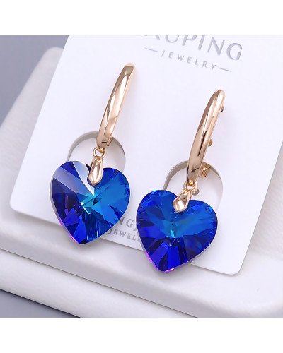 Сережки XР. Позолота 18К. Камені: Swarovski синього кольору. Довжина: 37 мм. Ширина: 15 мм.