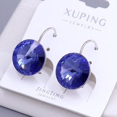 Сережки ХР. Родій. Камені: Swarovski фіолетового кольору. Довжина: 21 мм. Ширина: 14 мм.