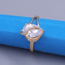 Каблучка XР. Позолота 18К. Камені: білий циркон. Є: 16р 17р 18р 19р  20р