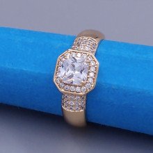 Каблучка XР. Позолота 18К. Камені: білий циркон. Є: 17р 19р  20р