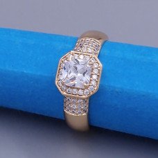 Каблучка XР. Позолота 18К. Камені: білий циркон. Є: 17р 19р  20р