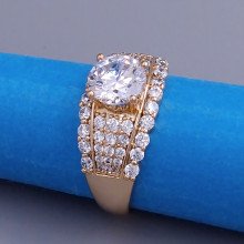 Каблучка XР. Позолота 18К. Камені: білий циркон. Є: 19р 20р
