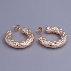 Сережки-гвоздики ХР. Позолота 18К. Діаметр: 31 мм. Ширина: 7 мм.