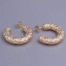 Сережки-гвоздики ХР. Позолота 18К. Діаметр: 31 мм. Ширина: 7 мм.