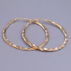 Сережки-кільця XР. Позолота 18К. Діаметр: 55 мм. Товщина: 2 мм.