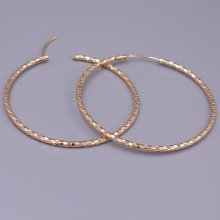 Сережки-кільця XР. Позолота 18К. Діаметр: 50 мм. Товщина: 2 мм.