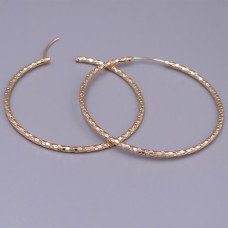 Сережки-кільця XР. Позолота 18К. Діаметр: 50 мм. Товщина: 2 мм.