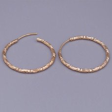 Сережки-кільця XР. Позолота 18К. Діаметр: 42 мм. Товщина: 2 мм.