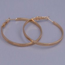 Сережки-кільця XР із рифленням. Позолота 18К. Діаметр: 39 мм. Товщина 3 мм.